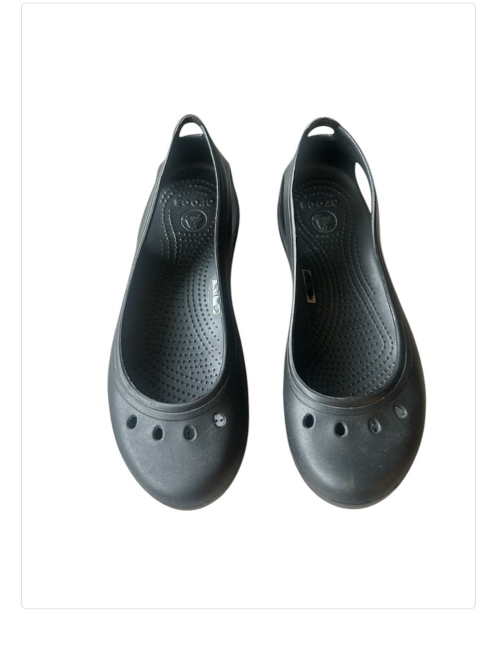 Crocs Kadee Ballet Flat Shoes Womens Size 9 Black Slip On Comfort